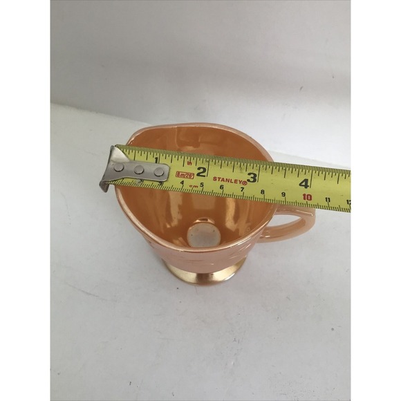 Creamer Fire King Vintage Peach Luster Ware Laurel Leaf‎ Design Iridescent - Picture 9 of 11